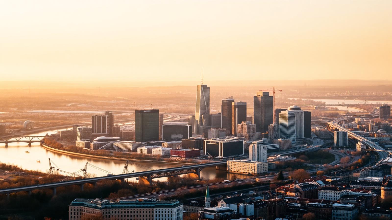 Frankfurt and Rhein-Main region at golden hour